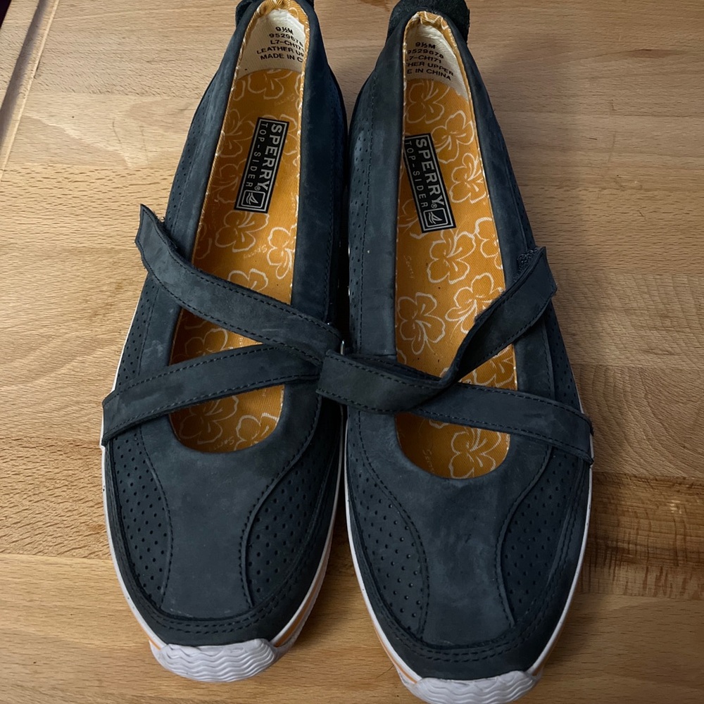 Sperry Top Sider Mary Jane Flats Size 9.5 Leather Comfort Nubuck Sneakers Shoes